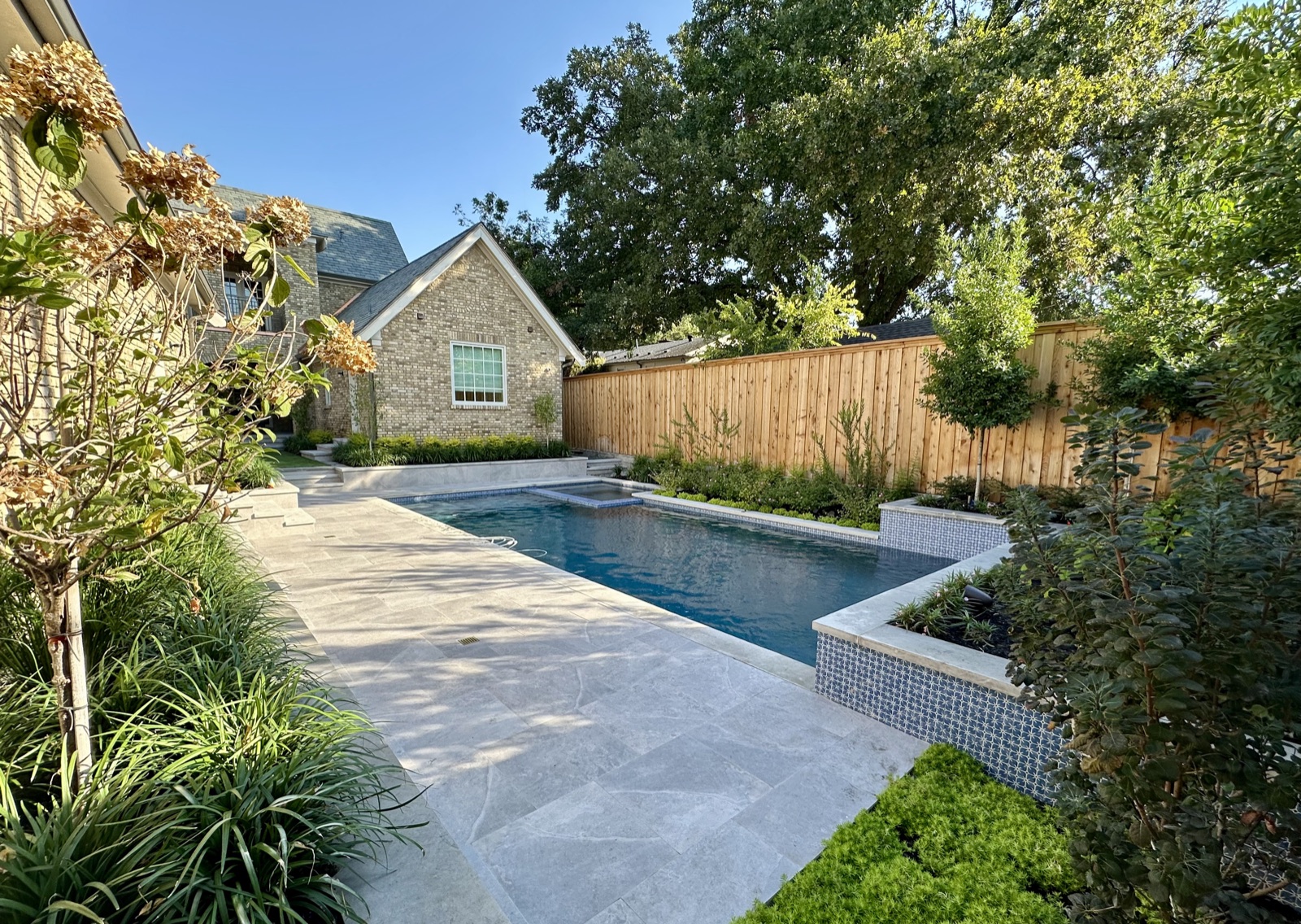 Historical Tudor landscape view 13 - residential landscape design in Dallas TX