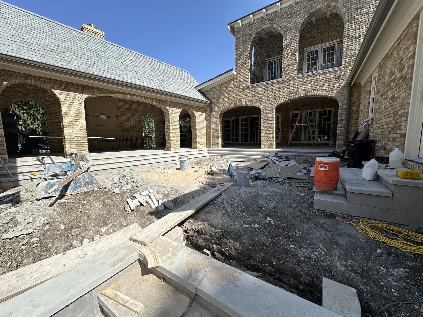 Historical Tudor landscape view 14 - residential landscape design in Dallas TX