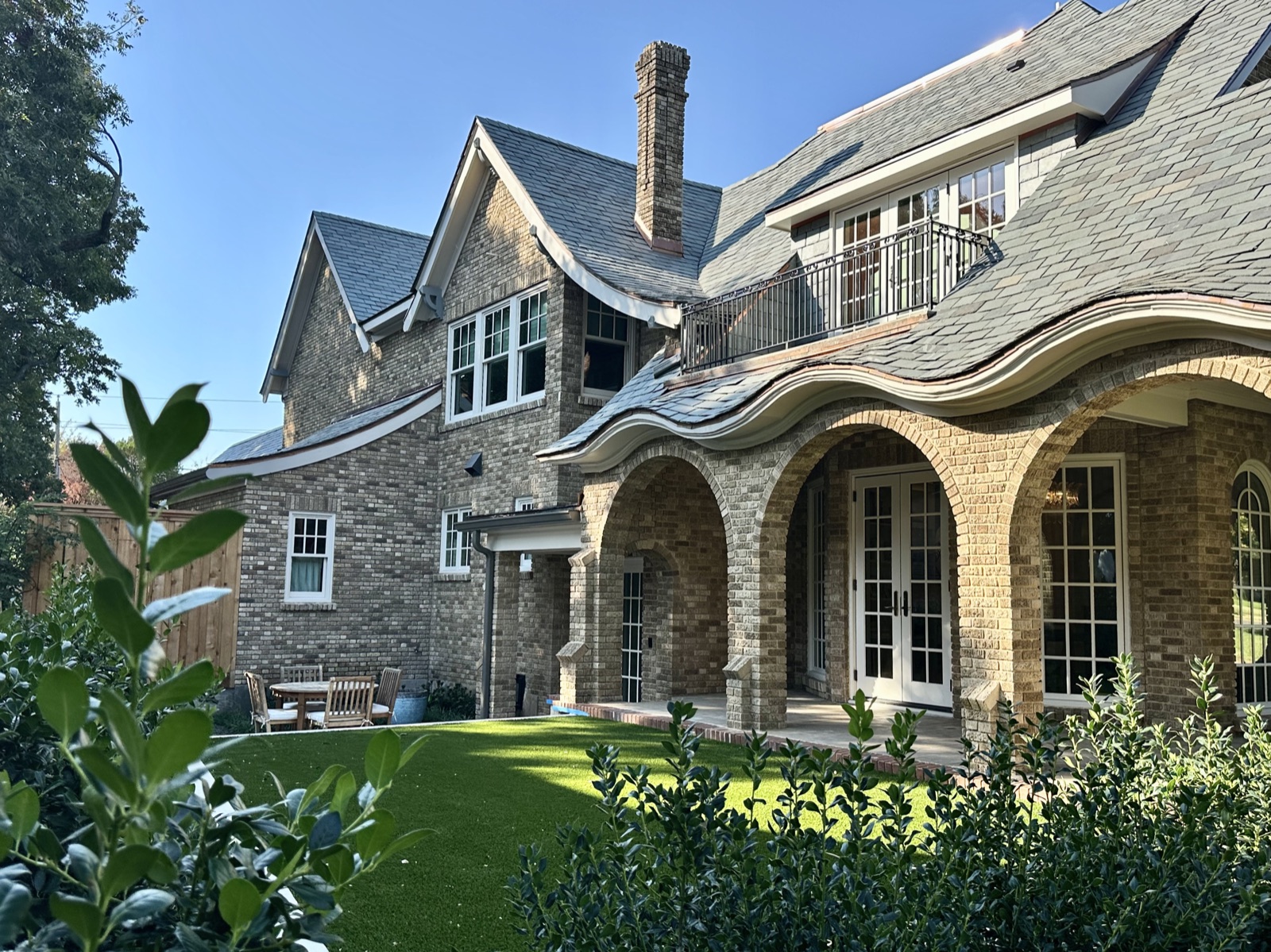 Historical Tudor landscape view 7 - residential landscape design in Dallas TX